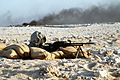 Syrian soldier with a machine gun