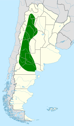 Distribución geográfica del gallito arena.