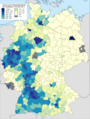 Turkish population relative to total Turkish population in Germany 2021