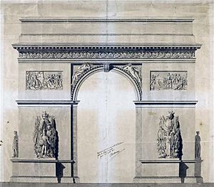 Archivo:Arc de Triomphe de l'Etoile - Projet Chalgrin - 02