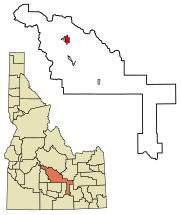 Blaine County Idaho Incorporated and Unincorporated areas Sun Valley Highlighted 1678850.svg