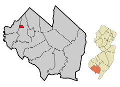 Cumberland County New Jersey Incorporated and Unincorporated areas Shiloh Highlighted.svg