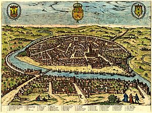 Archivo:Grabado de la ciudad de Sevilla siglo XVIII