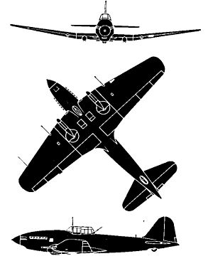 Archivo:Ilyushin Il-10 3-view silhouette