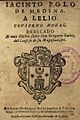 Jacinto Polo de Medina, A Lelio