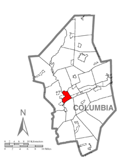 Map of Bloomsburg, Columbia County, Pennsylvania Highlighted.png