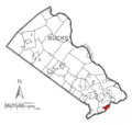 Map of Bristol, Bucks County, Pennsylvania Highlighted