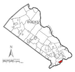 Map of Bristol, Bucks County, Pennsylvania Highlighted.png