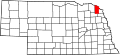 Map of Nebraska highlighting Dixon County