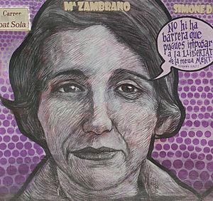Archivo:Mural feminista Gandia - Maria Zambrano