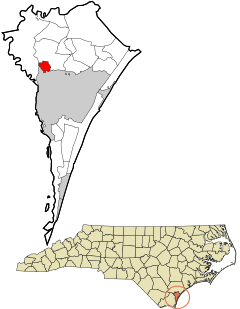 New Hanover County North Carolina incorporated and unincorporated areas Hightsville highlighted.svg