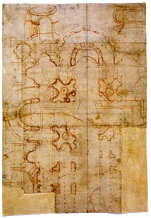 Archivo:Sheet with Bramante's first plans