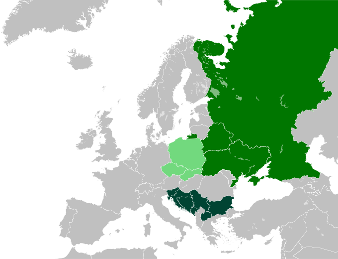 Slavic europe (Kosovo unshaded)