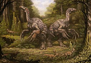 Archivo:Therizinosaurus, Tylocephale & Adasaurus