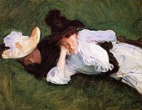 Two Girls Lying on the Grass John Singer Sargent 1889