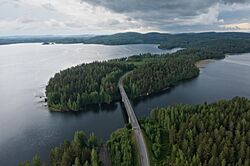 Vuoksenniemi, Vuoksensalmi and Regional road 612 in Luhanka, Central Finland, 2021 June.jpg