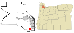 Washington County Oregon Incorporated and Unincorporated areas Sherwood Highlighted.svg
