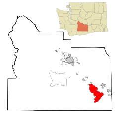 Yakima County Washington Incorporated and Unincorporated areas Satus Highlighted.svg