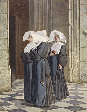Archivo:Armand Gautier - Three Nuns in the Portal of a Church - Walters 371383