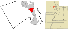Davis County Utah incorporated and unincorporated areas Kaysville highlighted.svg