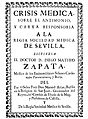 Diego Mateo Zapata (1701) Crisis médica sobre el antimonio