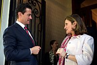 Archivo:Enrique Peña Nieto with Chrystia Freeland in Mexico - 2018 (39151315345)