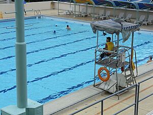 Archivo:HK Wong Chuk Hang 包玉剛游泳池 Pao Yue Kong Swimming Pool 08 副池 2nd Pool Lifeguard May-2012