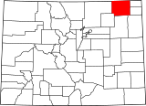 Map of Colorado highlighting Logan County.svg