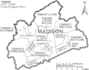 Archivo:Map of Madison County North Carolina With Municipal and Township Labels