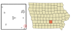Marion County Iowa Incorporated and Unincorporated areas Bussey Highlighted.svg