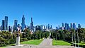Melbourne CBD and Ceremonial Avenue (in 2024) as seen from the rooftop of Shrine of Remembrance