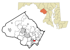 Montgomery County Maryland Incorporated and Unincorporated areas Forest Glen Highlighted.svg