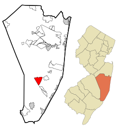 Ocean County New Jersey Incorporated and Unincorporated areas Ocean Acres Highlighted.svg