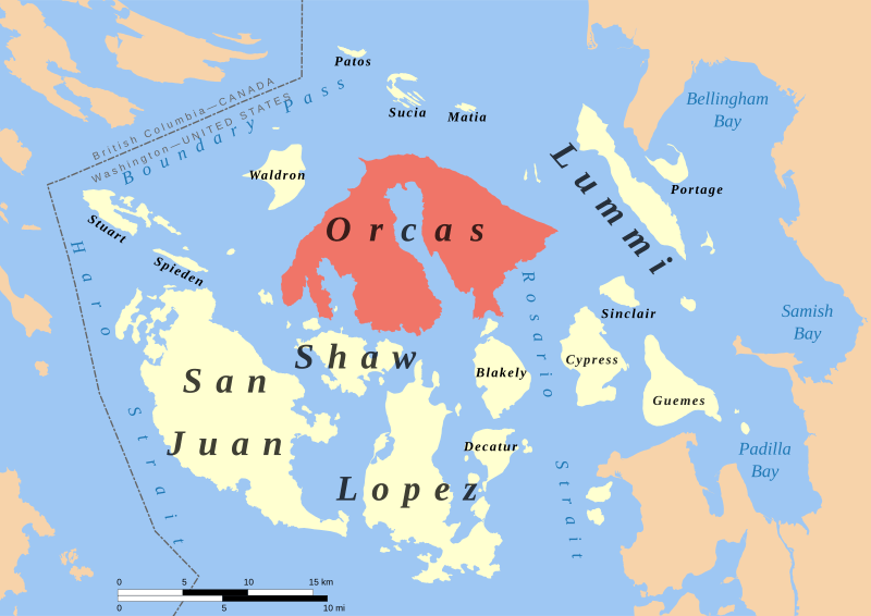 Orcas Island locator map