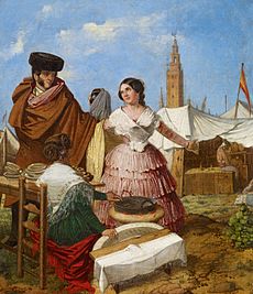 Archivo:Rafael Benjumea Courting at a Ring-Shaped Pastry Stall at the Seville Fair 1852