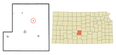 Stafford County Kansas Incorporated and Unincorporated areas Hudson Highlighted.svg