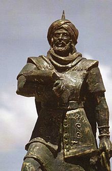Statue de Okba ibn Nafi al Fihri en Algérie.jpg