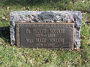 Archivo:The Footstone of Hideyo Noguchi in Woodlawn Cemetery