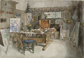 The Studio. From A Home (26 watercolours) (Carl Larsson) - Nationalmuseum - 24212
