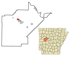 Yell County Arkansas Incorporated and Unincorporated areas Belleville Highlighted.svg