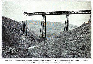 Archivo:1891-12-22, La Ilustración Española y Americana, Soria.—Puente de hierro sobre el río Golmayo, en la línea férrea en construcción de Torralba á la capital
