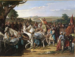 Archivo:El rey Don Rodrigo arengando a sus tropas en la batalla de Guadalete (Museo del Prado)