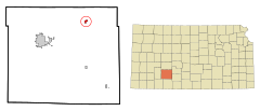 Ford County Kansas Incorporated and Unincorporated areas Spearville Highlighted.svg