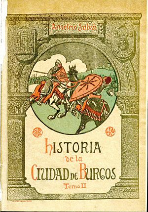 Archivo:Historia de la ciudad de Burgos, 1915, tomo II, portada Mariano Pedrero, Biblioteca Diputación Burgos