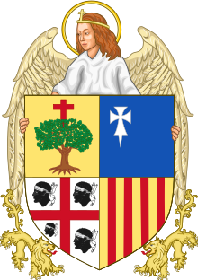 Archivo:Historic Coat of Arms of Aragon Angel Supporter Version