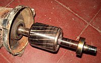 Archivo:Jaula de ardillas (rotor) de un motor eléctrico