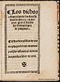 Los dichos o sentencias de los siete sabios de Grecia 1542 López de Yanguas