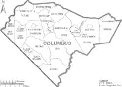 Archivo:Map of Columbus County North Carolina With Municipal and Township Labels