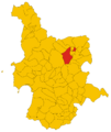 Map of comune of Ghilarza (province of Oristano, region Sardinia, Italy) - 2016