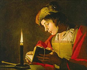 Archivo:Matthias stom young man reading by candlelight
